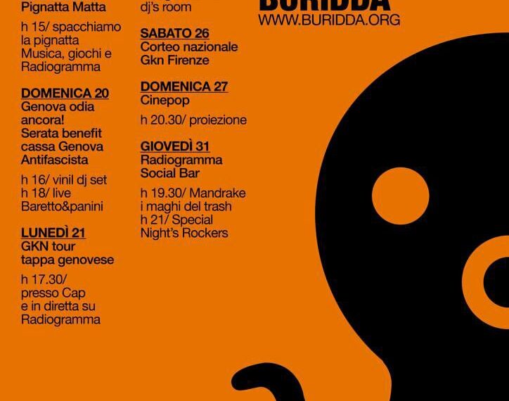 Calendario degli eventi/ Buridda/ Marzo 2022
